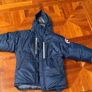 Canada Goose mens skreslet parka admira Navy Hooded Puffer Jacket XL